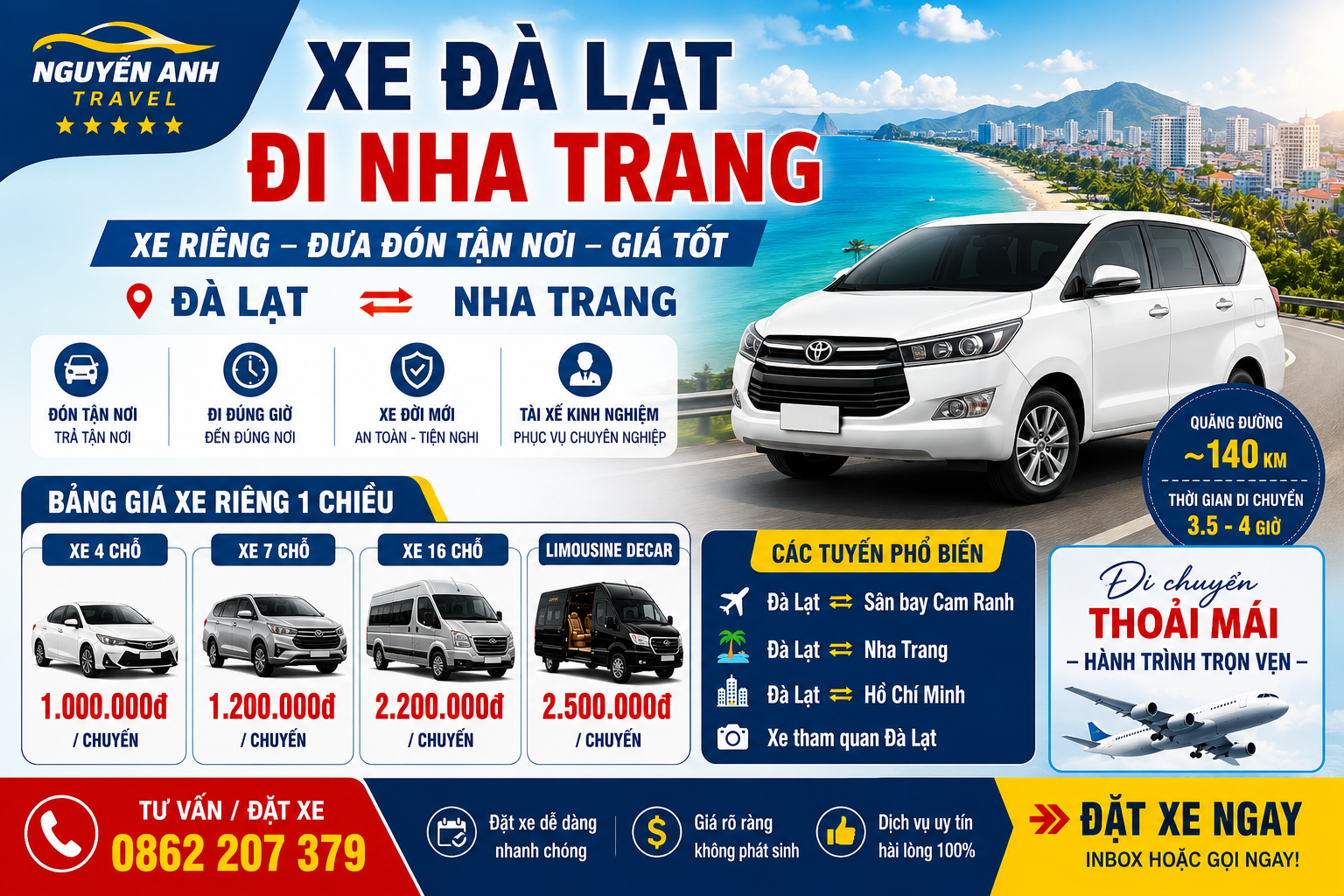 XE DA LAT DI NHA TRANG