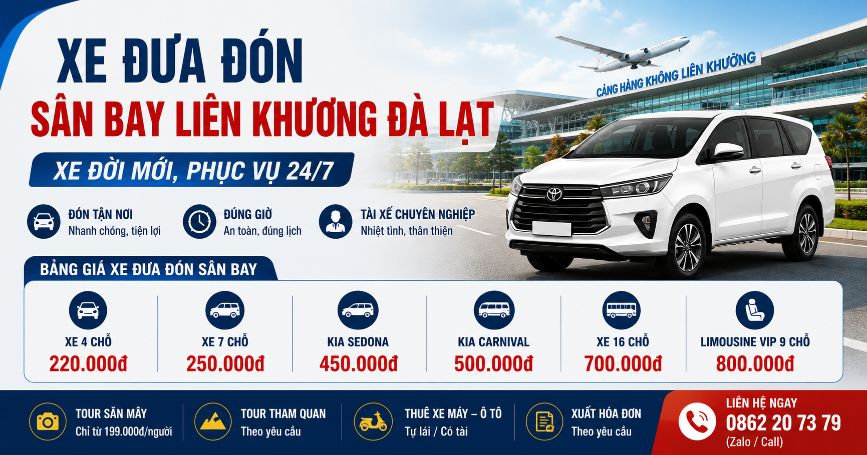 Xe Đưa Đón Sân Bay Liên Khương Đà Lạt Giá Tốt